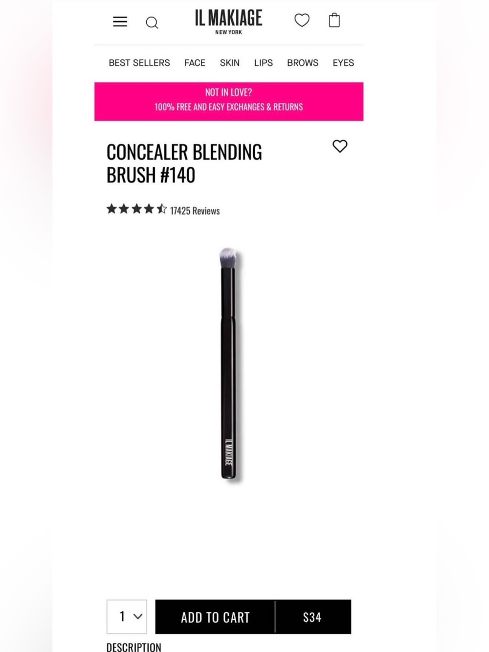 Concealer Blending Brush #140 - Black